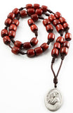 St. Anthony Chaplet Rosary with Cherry Wood Beads & Medal